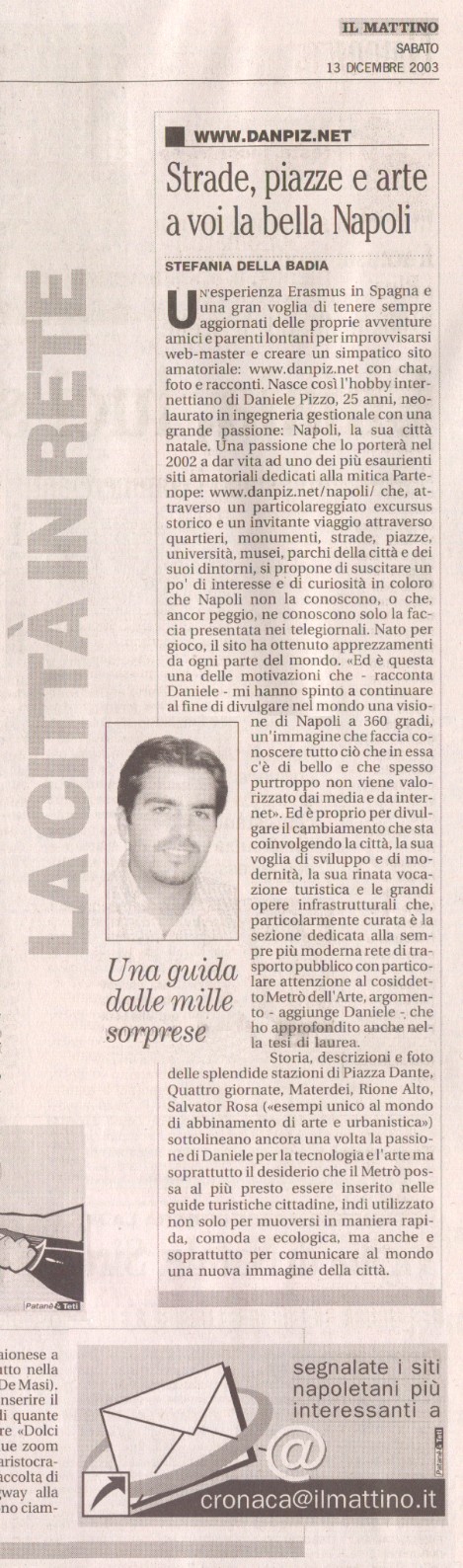 da "Il Mattino" - 13 dicembre 2003