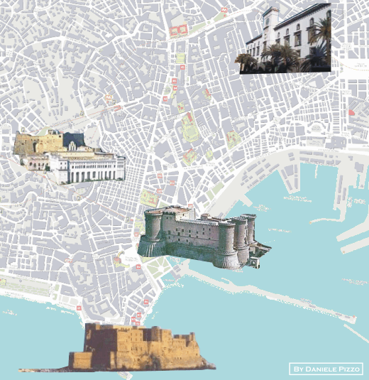 Ubicazione dei castelli di Napoli (copyright Daniele Pizzo)