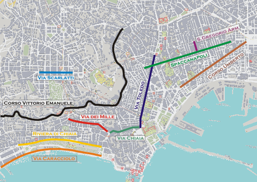Cliccare sulle strade per accedere alle pagine relative