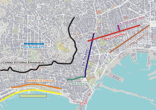 Cliccare sulle strade per accedere alle pagine relative