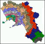 La suddivisione della regione in fasce